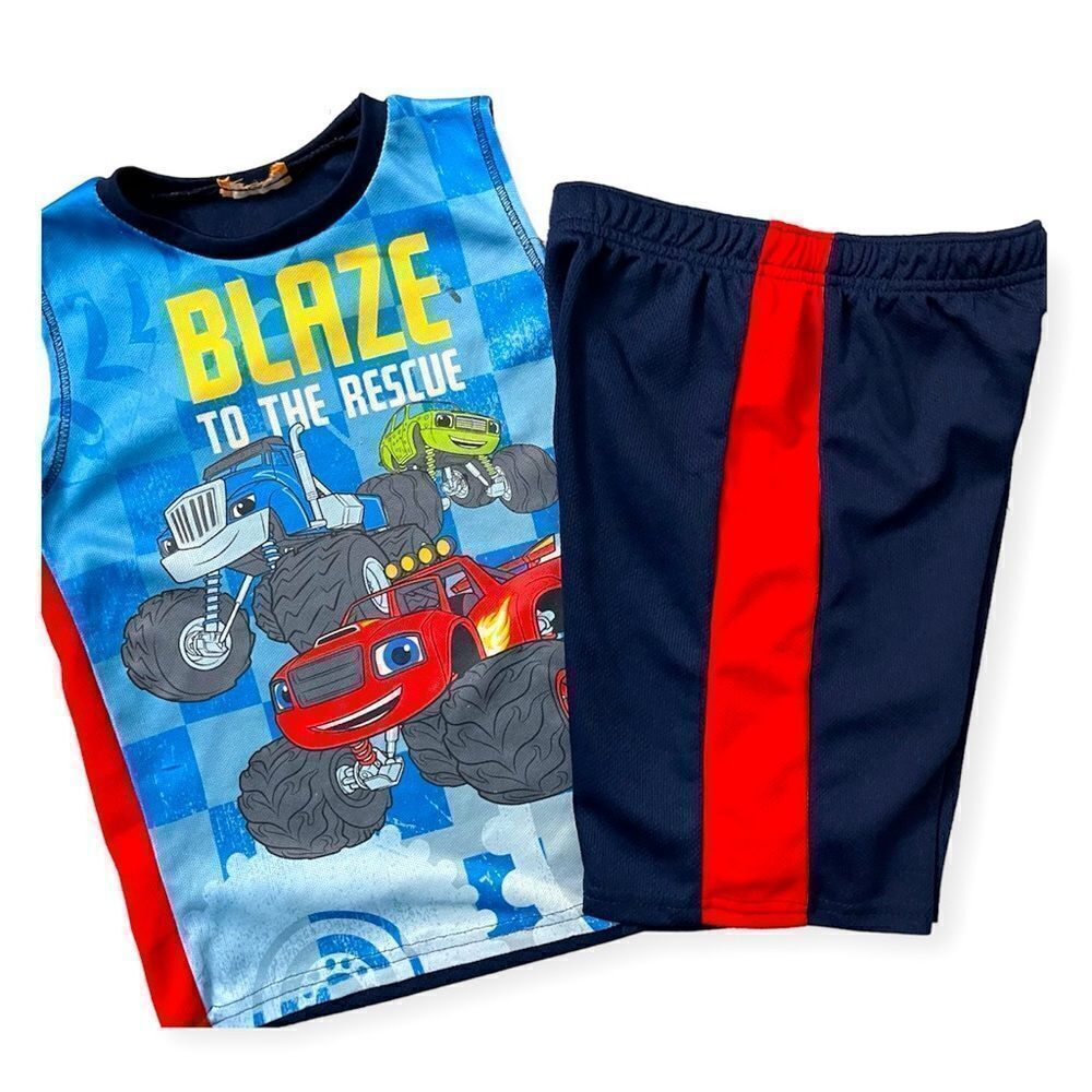 Nickelodeon Blaze & The Monster Machines Mesh Shorts Set Boys Size 7 Summer